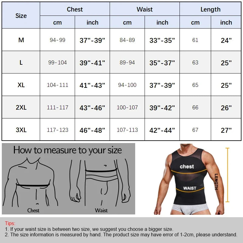 Men's Compression Shapewear Tank – Slimming Tummy Control Vest