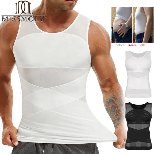 Men's Compression Shapewear Tank – Slimming Tummy Control Vest