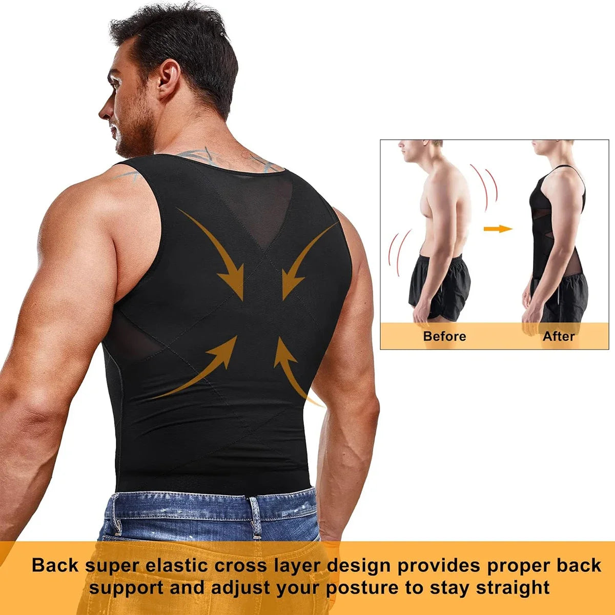 Men's Compression Shapewear Tank – Slimming Tummy Control Vest