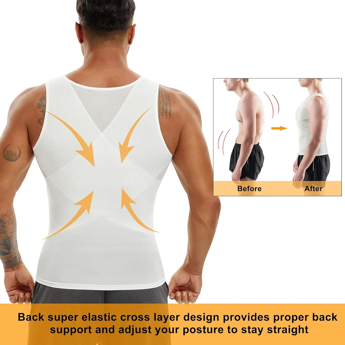 Men's Compression Shapewear Tank – Slimming Tummy Control Vest